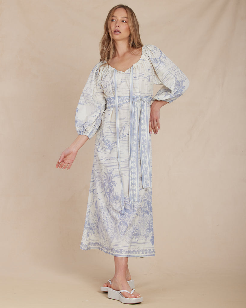 Fresco Linen Maxi Dress - Second Image