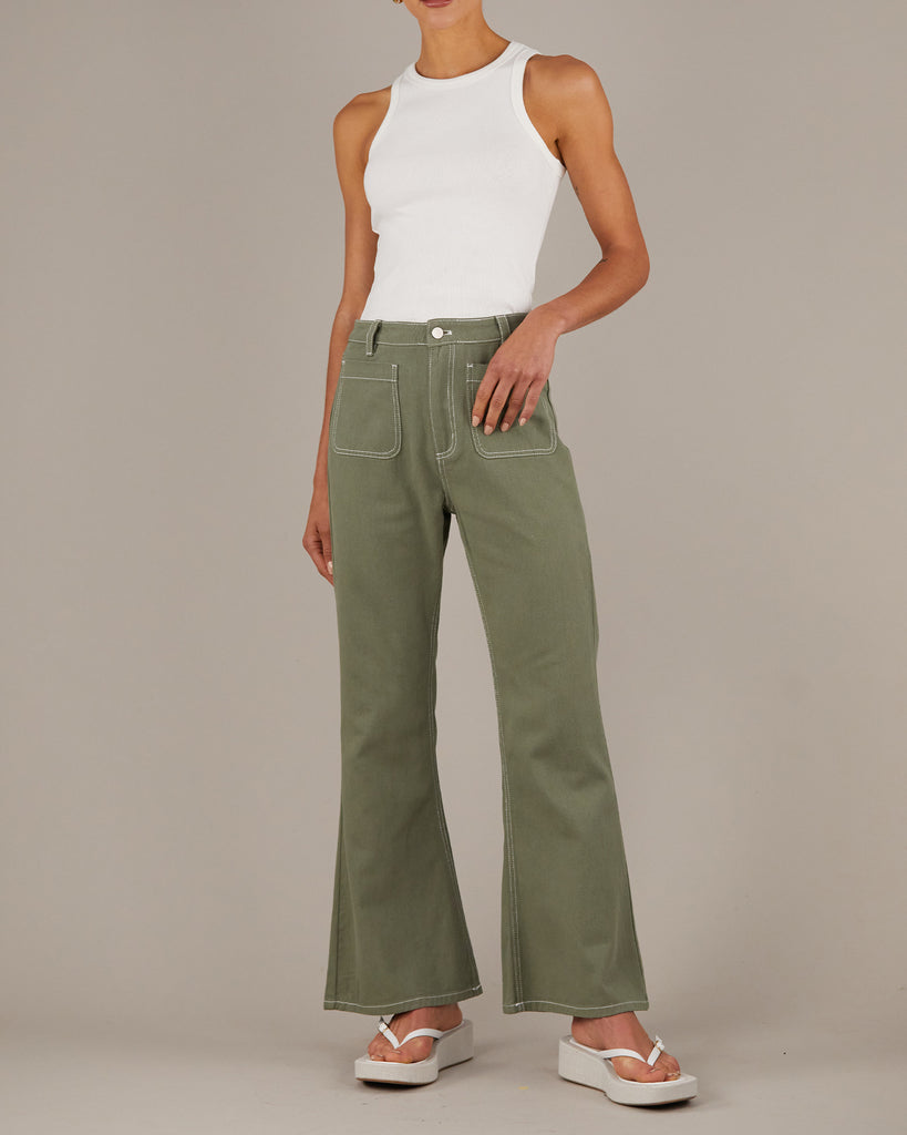 Hexham Drill Pant - Sage - Second Image