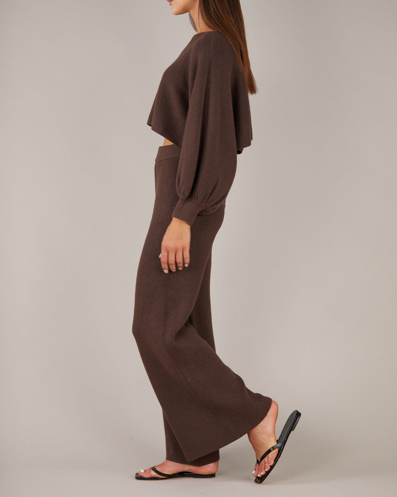 Pinto Knit Pants - Chocolate - Second Image