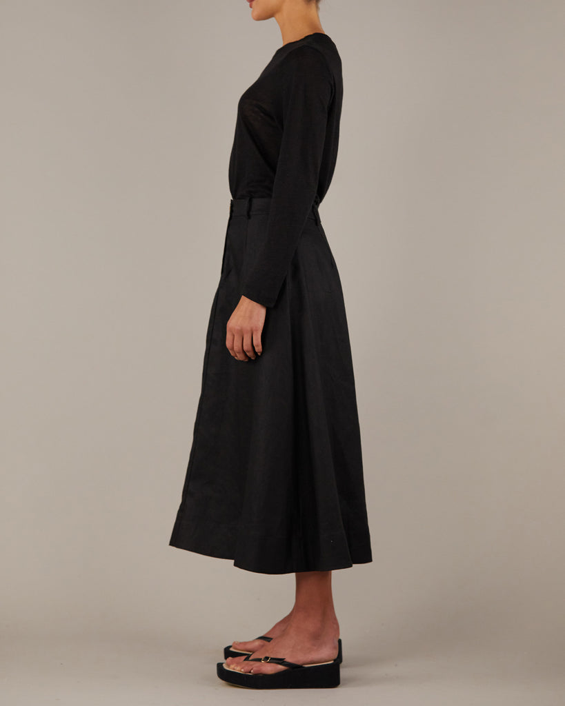 Barossa Linen Skirt - Black - Second Image