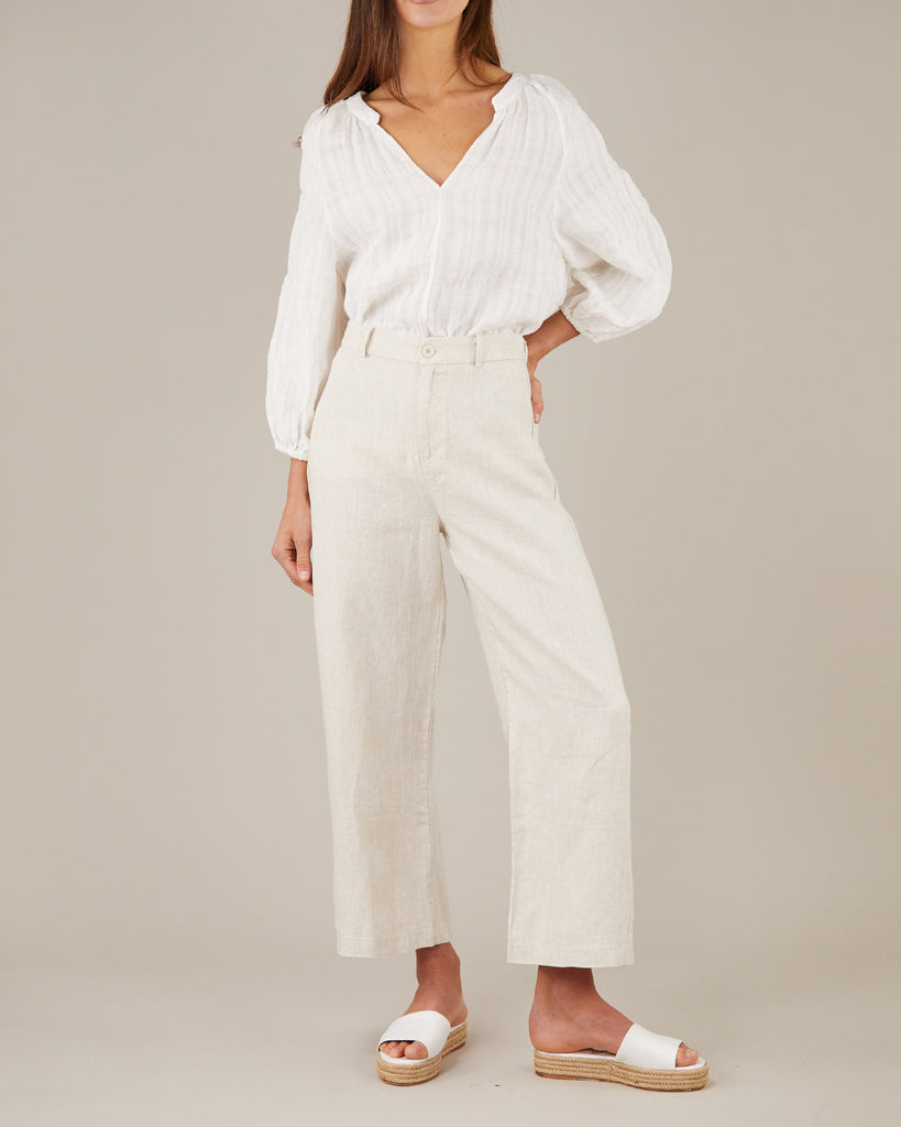 Pila Linen Blouse - White