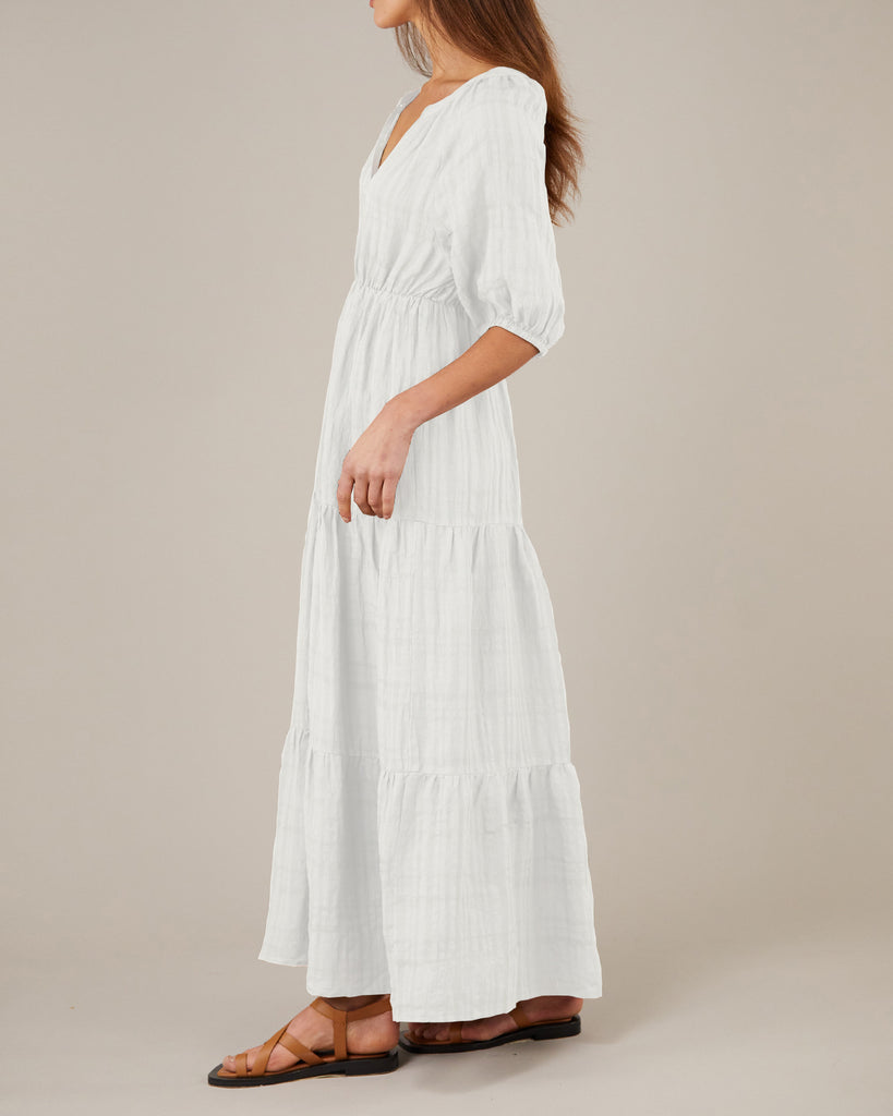Pila Linen Maxi Dress - White - Second Image