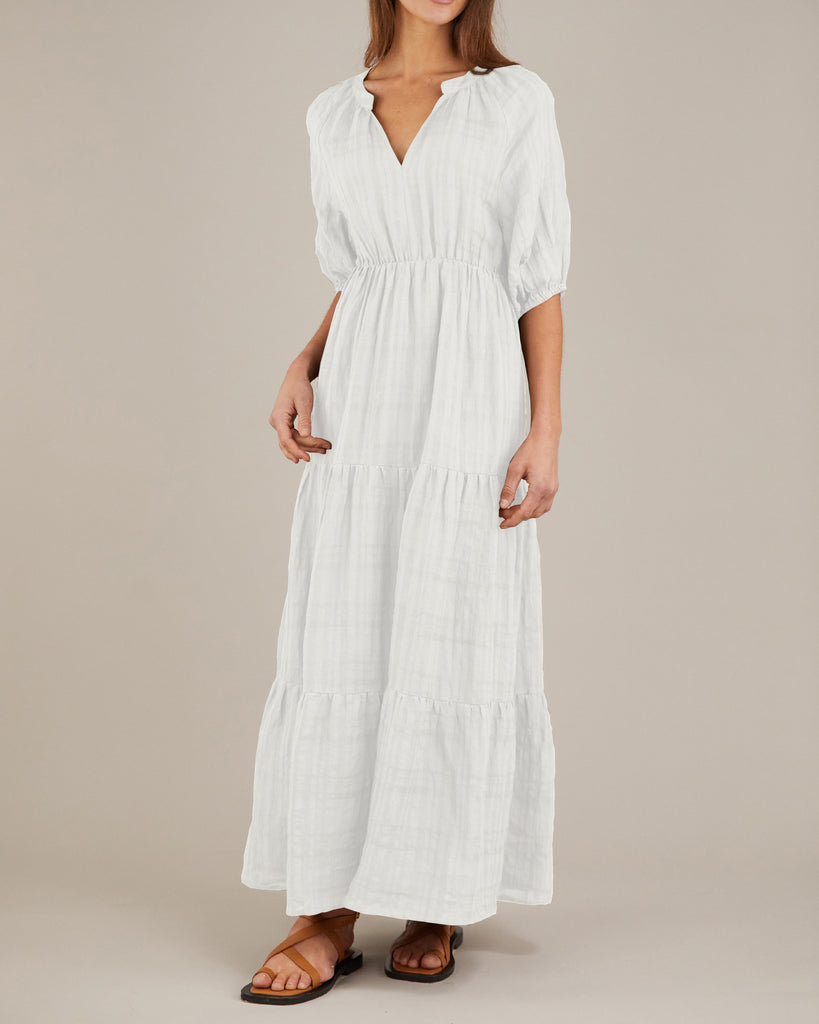 Pila Linen Maxi Dress - White