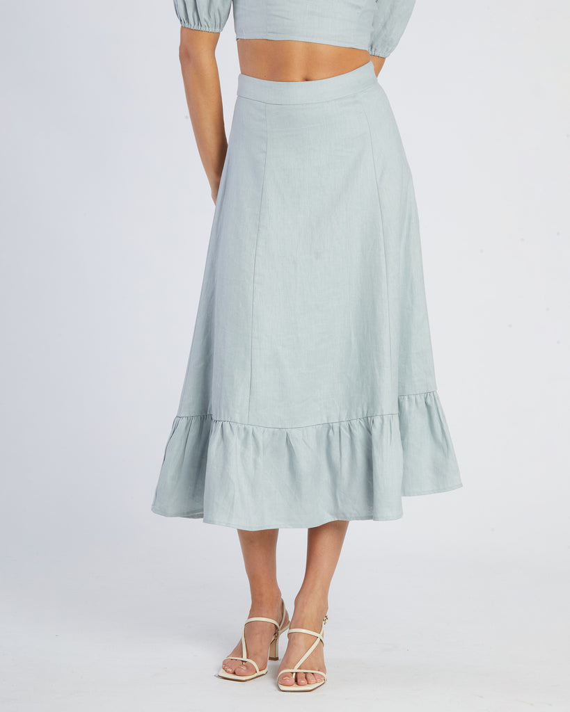 Violetta Linen Skirt - Periwinkle - Second Image