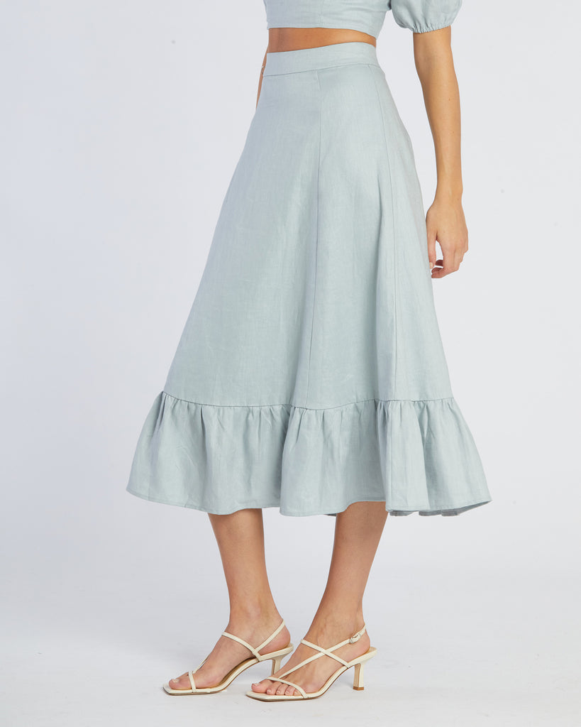 Violetta Linen Skirt - Periwinkle – Amelius